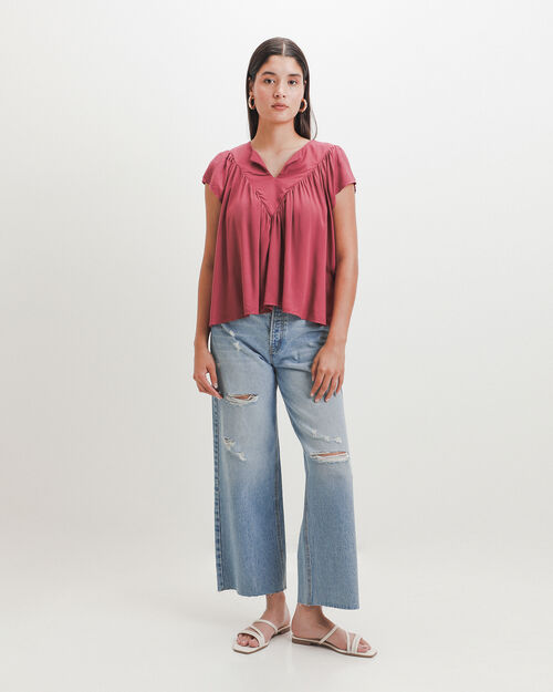 Blusa Rosa Volantes