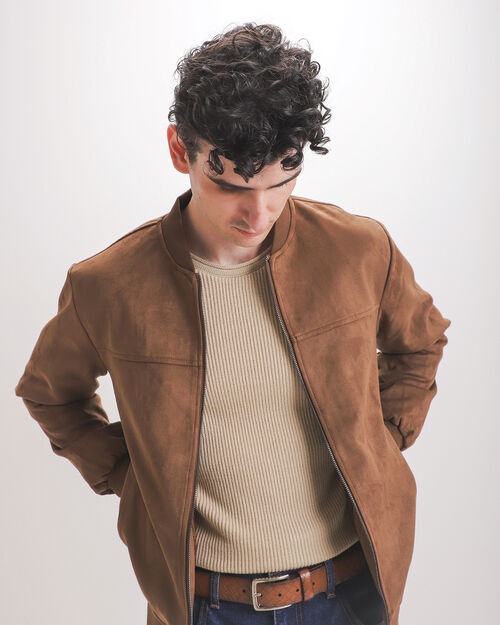 Chamarra Bomber Gamuza