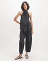 Blusa Negra Estampada,NEGRO