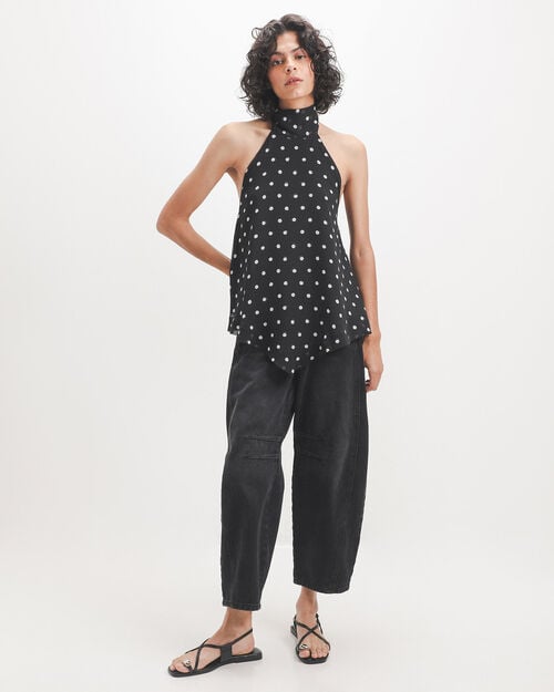 Blusa Negra Estampada