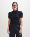 Blusa Amarilla Manga Corta,AZUL MARINO