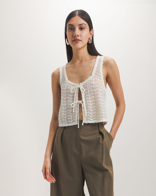 Top Beige Lazos