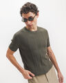 Playera Textura Verde,OLIVO