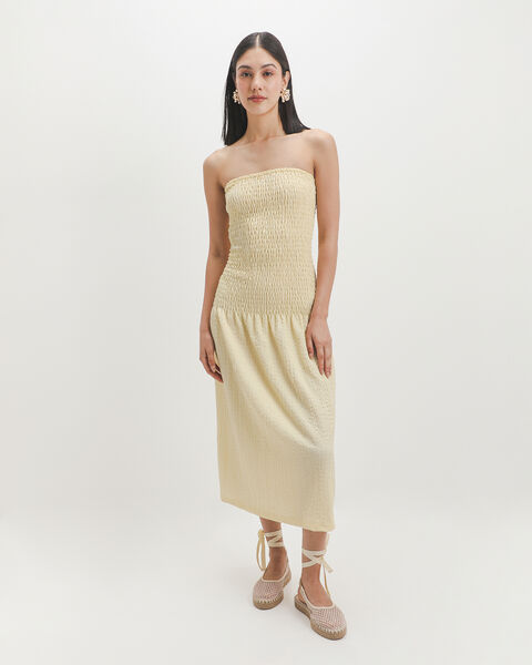 Vestido Strapless Amarillo
