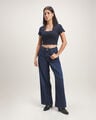 Jeans Fit Wide Leg Azul,AZUL MARINO