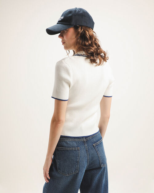 Polo Cropped Blanca