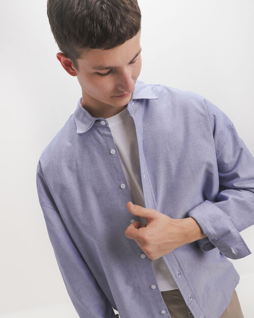 Camisa Azul S&oacute;lida