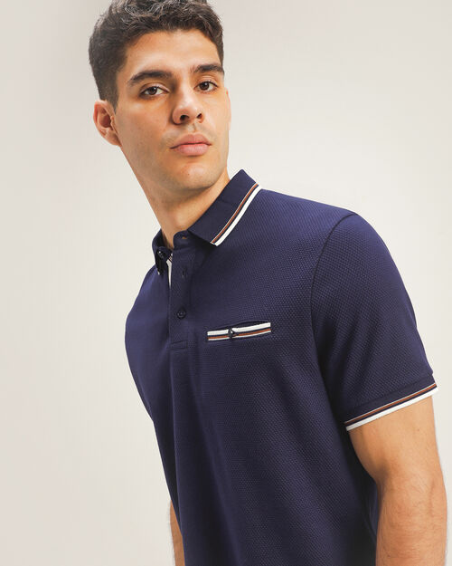 Polo Azul Manga Corta