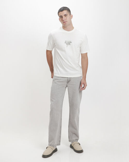 Jeans Wide Leg Gris