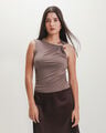 Top Gris Bot&oacute;n,GRIS CLARO