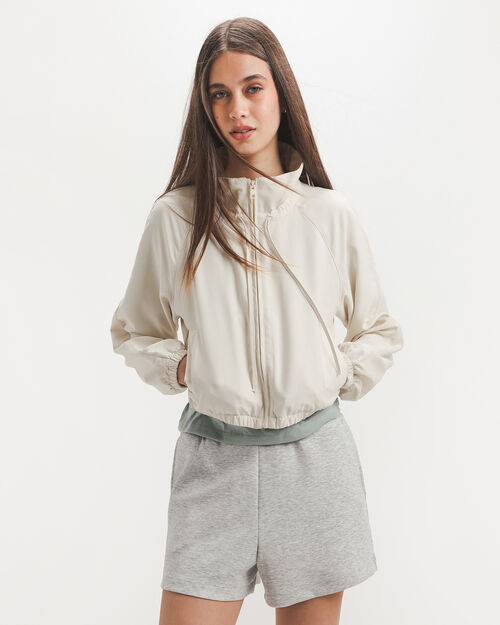 Chamarra Beige Zipper