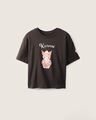 Playera Kuromi Cropped,GRIS OBSCURO
