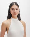 Top Negro Halter,BLANCO HUESO
