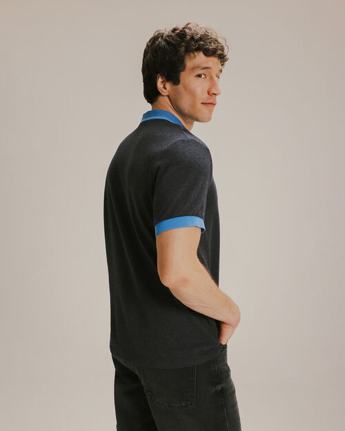Polo Manga Corta Azul