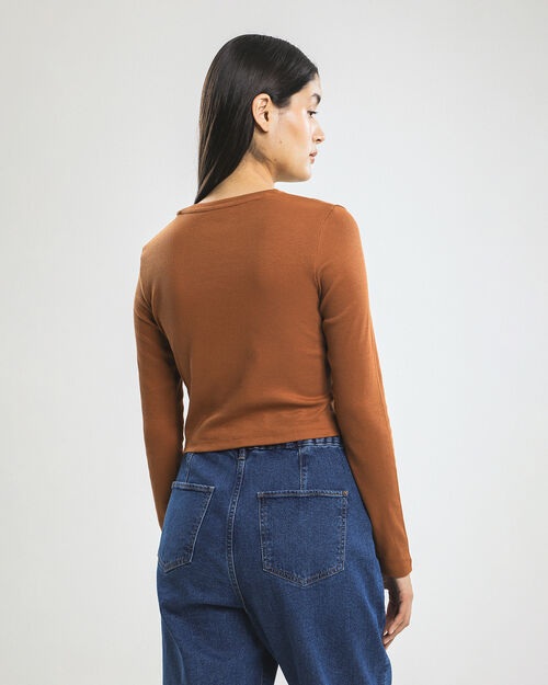 Playera Cropped Manga Larga