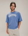 Playera Azul Boxy Con Aplicación,AZUL CIELO