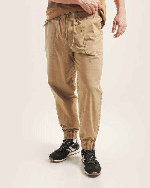 Jogger Beige Con El&aacute;stico