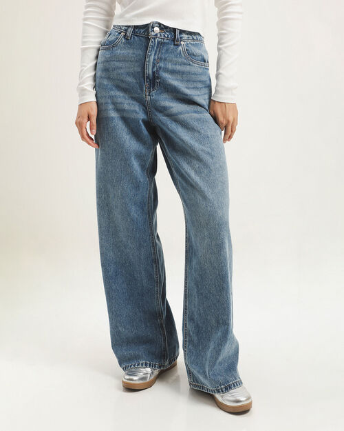 Wide Leg Jeans Azul