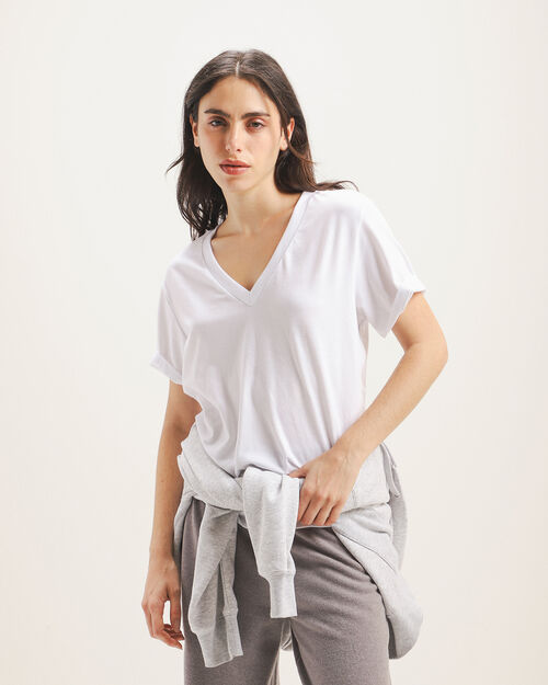 Playera Blanca Cuello V