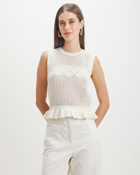 Top Beige Tejido