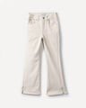 Jeans Flare Beige,CRUDO