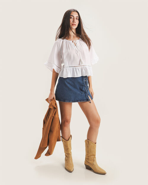 Blusa Manga Corta Lazo