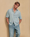 Camisa Efecto Lavado,AZUL CIELO