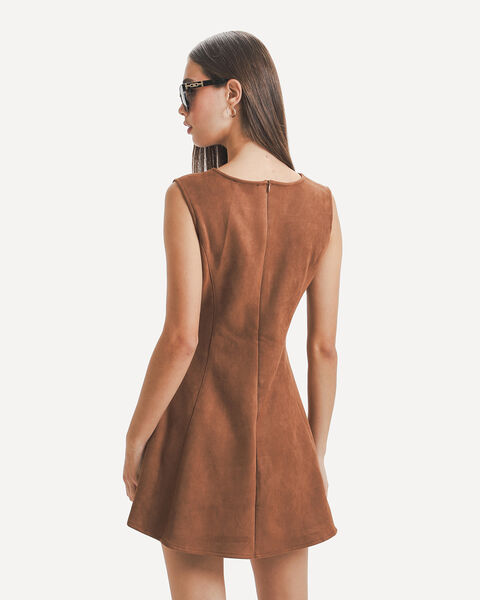 Vestido Peplum Caf&eacute;