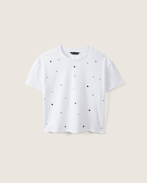 Playera Blanca Aplicaciones