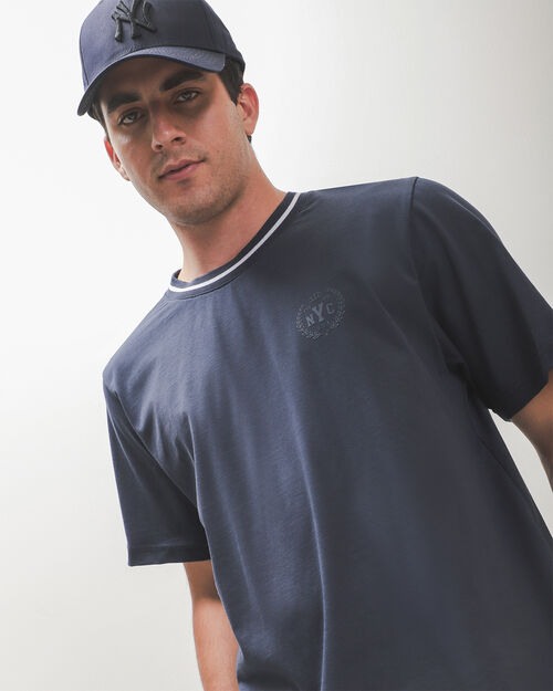 Playera Azul Manga Corta
