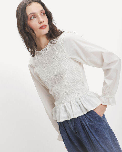Blusa Beige Smock