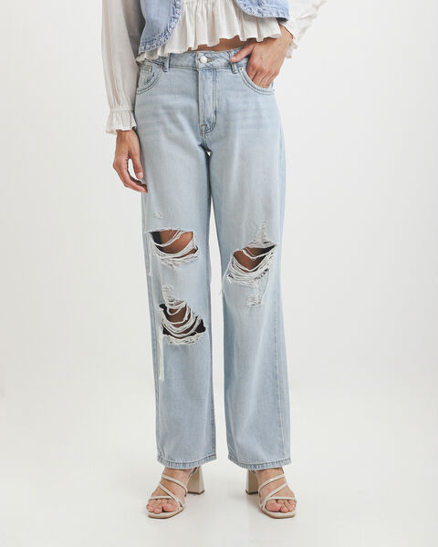 Jeans Straight Destrucciones