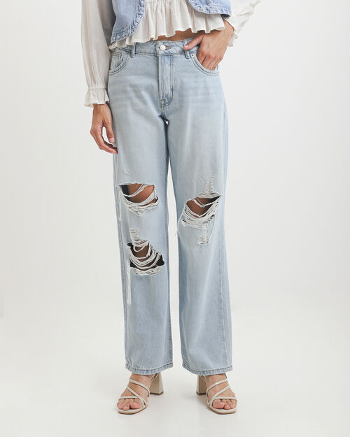 Jeans Straight Destrucciones