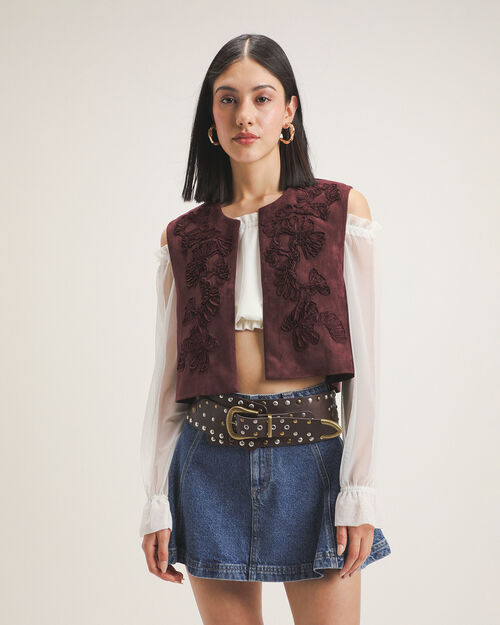 Chaleco Bordado Rojo