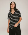 Playera Cuello V Animal Print,NEGRO P1