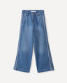 Wide Leg Jeans Cintas Laterales,AZUL CIELO