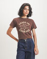 Playera Beige Estampada,CAFE
