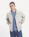 Chamarra Bomber Negra,CREMA