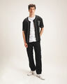 Pantalón Straight Cargo,NEGRO