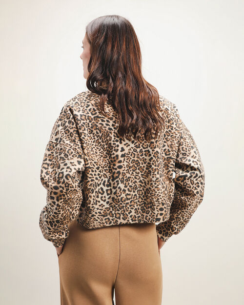 Sudadera Cropped Animal Print