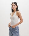 Top Rosa Halter,BLANCO HUESO