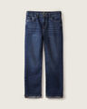 Jeans Fit Straight Doblez,AZUL MARINO