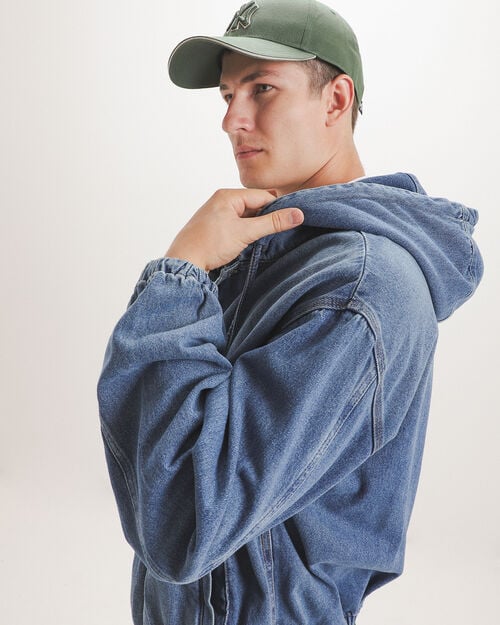 Chamarra Azul Con Gorro