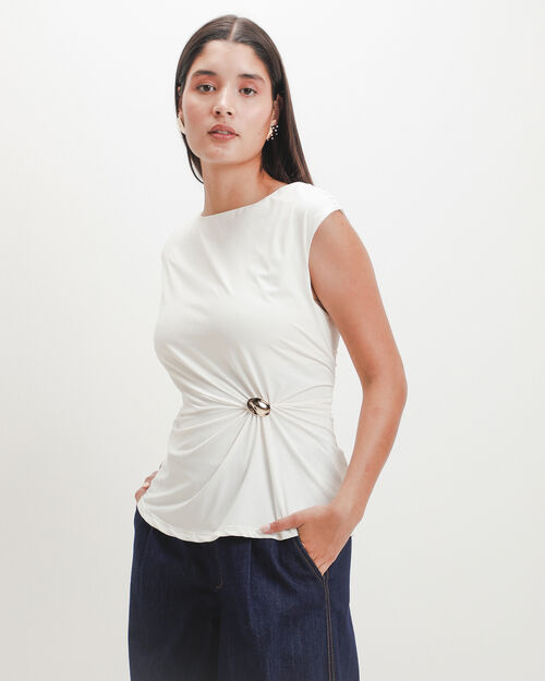 Top Blanco Drapeado