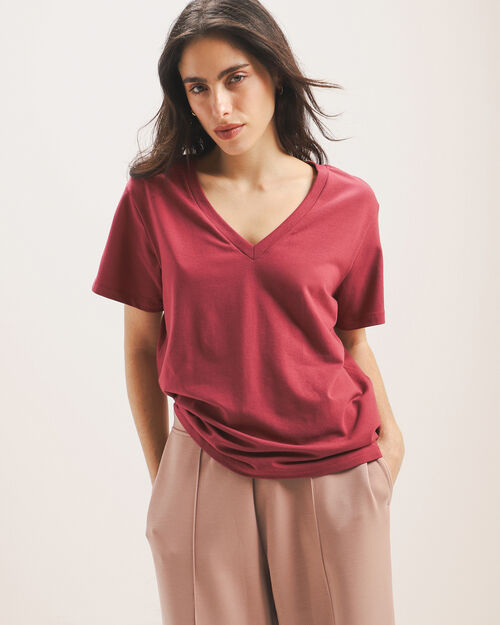 Playera Roja Cuello V