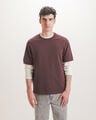 Playera Roja Relaxed,ROJO VINO