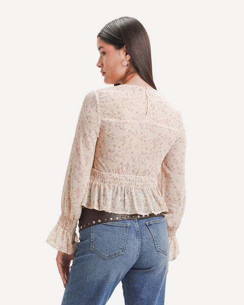 Blusa Smock Estampada
