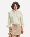 Camisa Cropped Rayas,AMARILLO CLARO