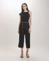 Pantal&oacute;n Blanco Cintur&oacute;n,NEGRO