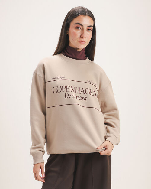 Sudadera Caf&eacute; Con Dise&ntilde;o